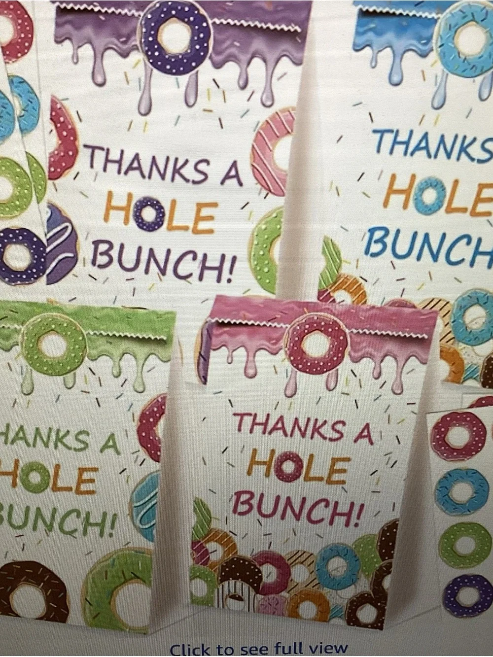 Donut Themed 24 Party Goody Bags with Sticker Closure